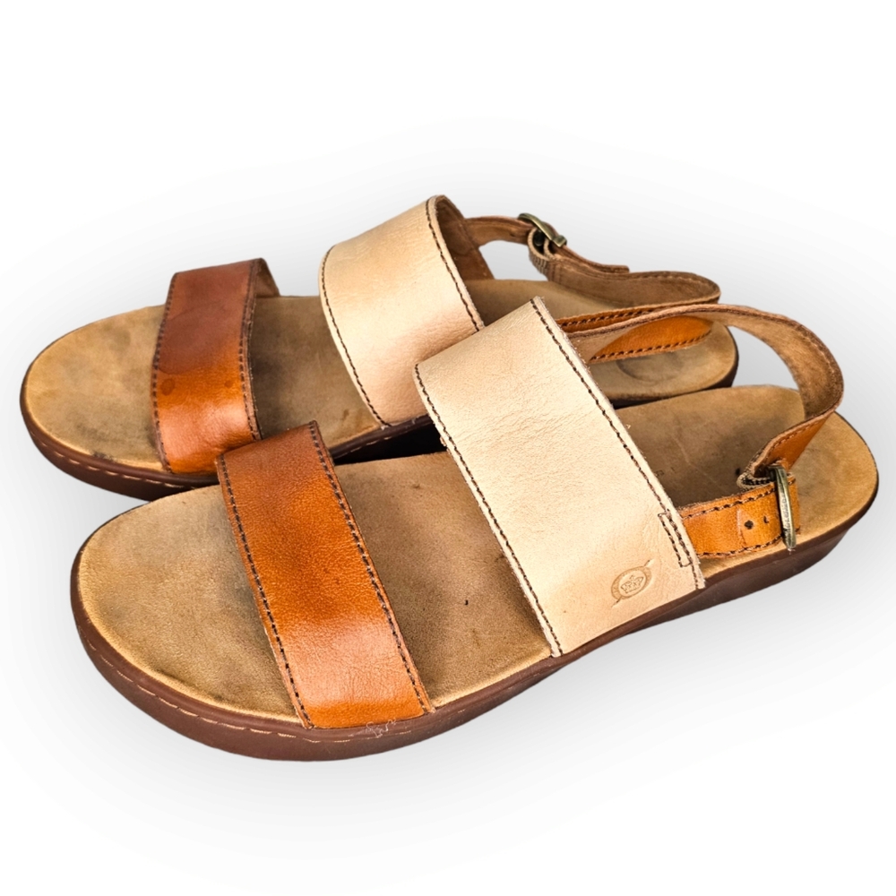 Born F60406 Sheikh Slingback Sandals Oconee Taupe Combo Leather Size 10M
